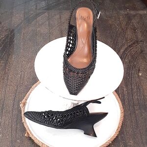 Impo Black Velika Strappy Slingback Heels Women's Size 8.5 M